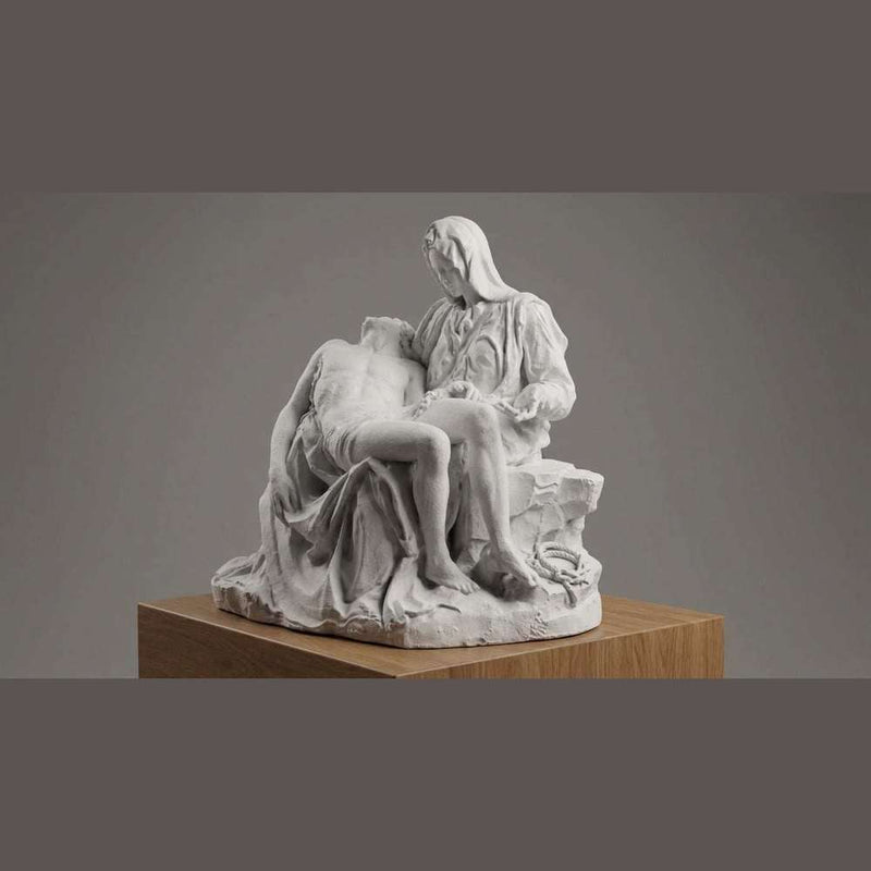 Pietà di Michelangelo — Statua Religiosa in Resina Effetto Marmo - Taraflo