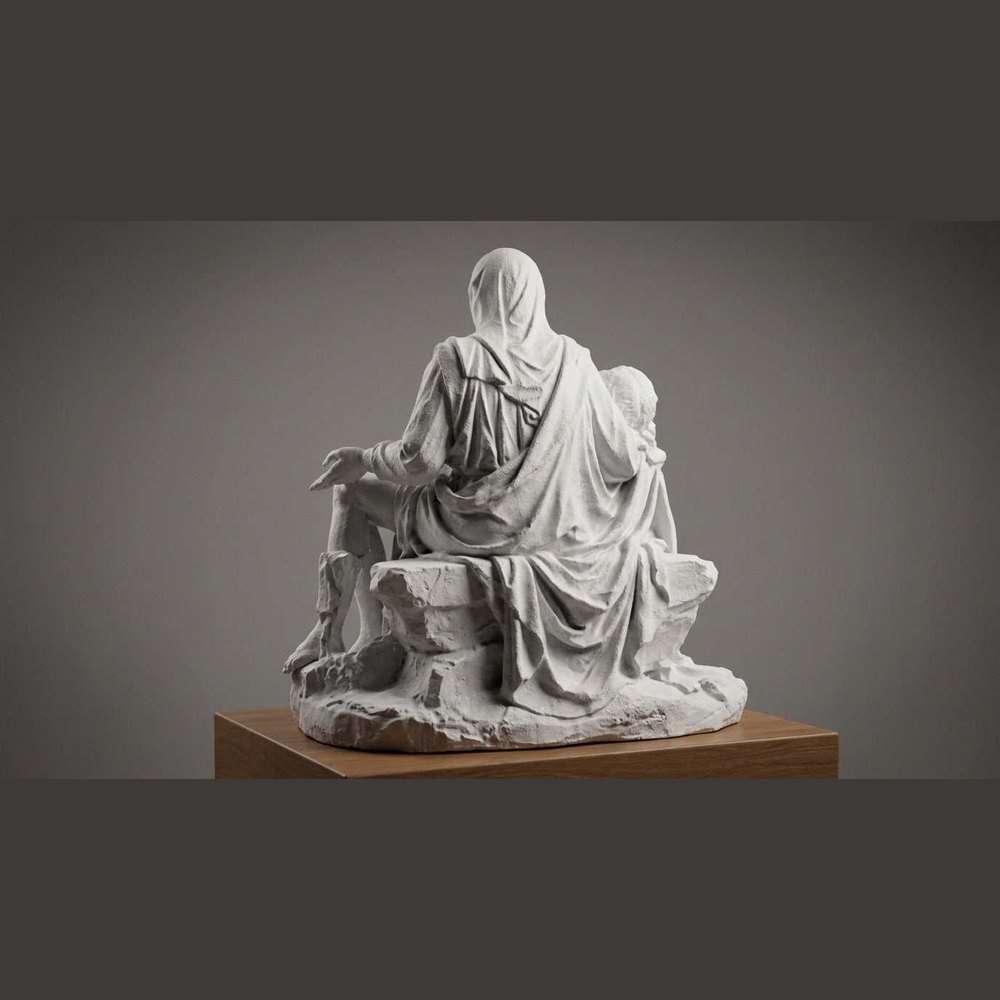 Pietà di Michelangelo — Statua Religiosa in Resina Effetto Marmo - Taraflo