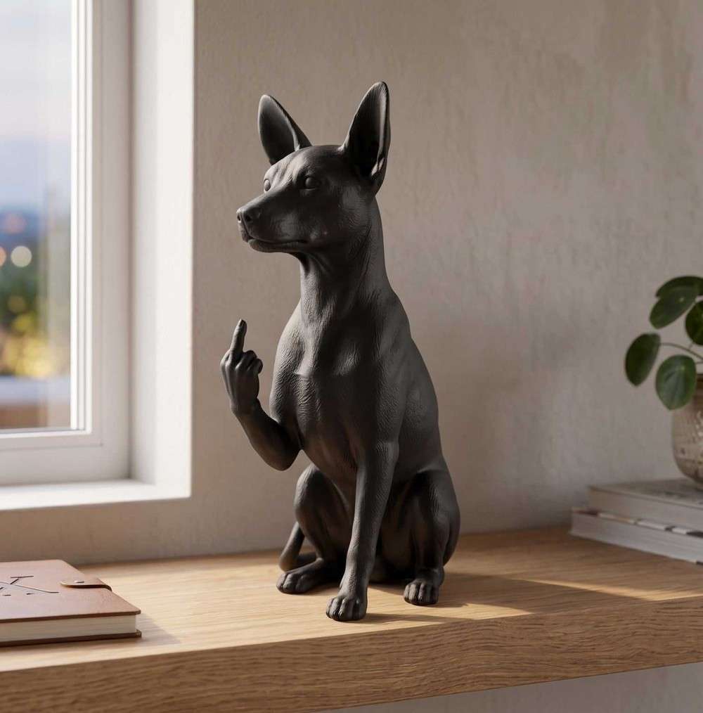 Pinscher — Statuetta Cane "Educato… ma non troppo"