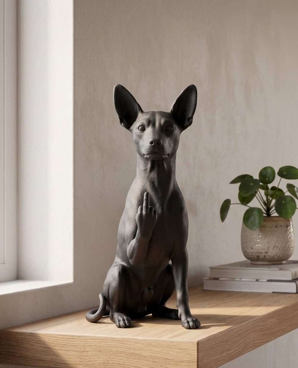 Pinscher — Statuetta Cane "Educato… ma non troppo"