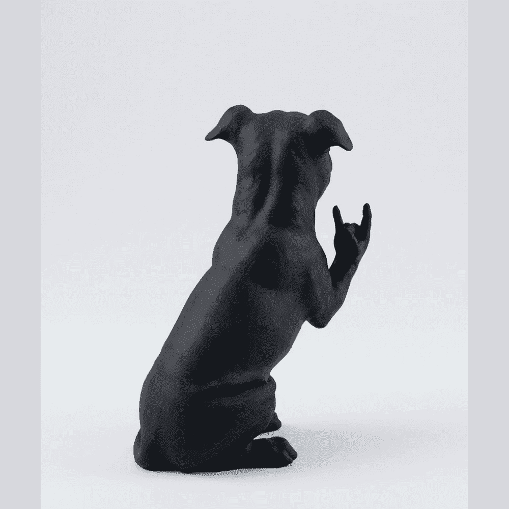 Pit Bull «Rock & Rebel» — Collectible Figurine in Matte Black Resin: Muscles, scars, and zero desire to follow the rules. «Rock & Rebel» depicts a streetwise, rebellious pit bull with urban details and a matte black finish. TarafloTaraflo Pit Bull «Rock & Rebel»