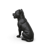 Pit Bull 'Rock & Rebel' — Matte Black Resin Collectible Figurine. Muscles, scars, no desire to follow rules. Depicts a street-smart, rebellious pit bull with urban details and a matte black finish TarafloTaraflo