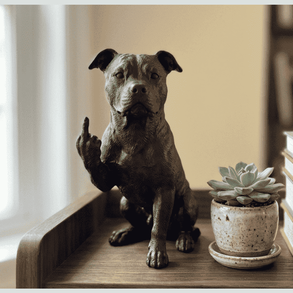 Pit Bull — Statuetta Cane «Educato… ma non troppo» - Taraflo