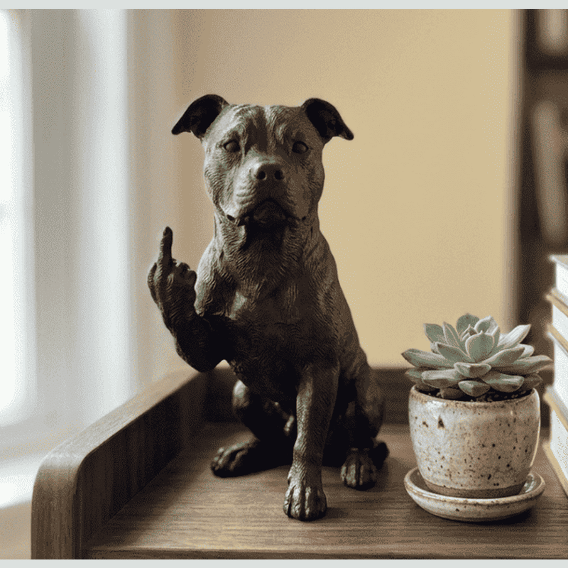 Pit Bull — Statuetta Cane «Educato… ma non troppo» - Taraflo