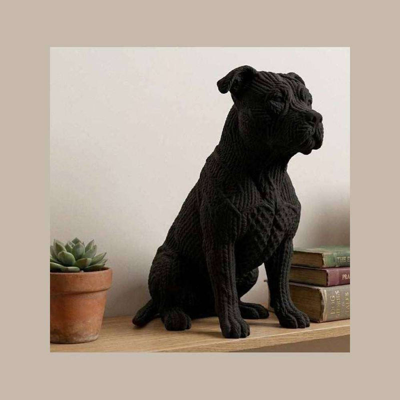 Pitbull — Statuetta da Collezione in Resina Nera Opaca - Taraflo