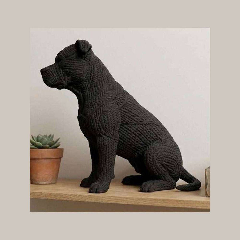 Pitbull — Statuetta da Collezione in Resina Nera Opaca - Taraflo