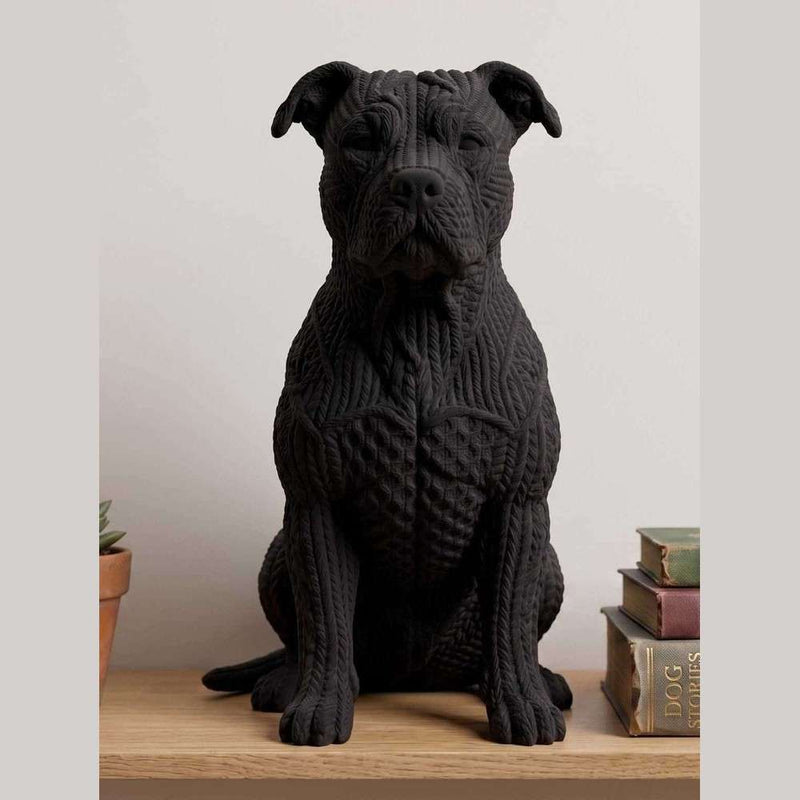 Pitbull — Statuetta da Collezione in Resina Nera Opaca - Taraflo