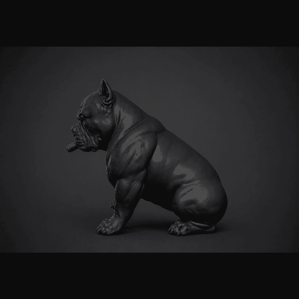 Pitbull Urban Dark — Statua da Collezione in Resina Nera Opaca - Taraflo