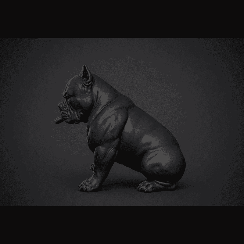 Pitbull Urban Dark — Statua da Collezione in Resina Nera Opaca - Taraflo