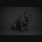 Pitbull Urban Dark — Statua da Collezione in Resina Nera Opaca - Taraflo