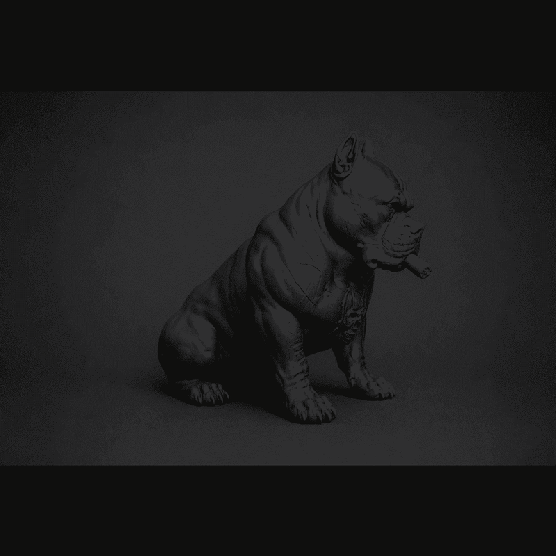 Pitbull Urban Dark — Statua da Collezione in Resina Nera Opaca - Taraflo
