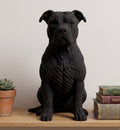 Statuetta Pitbull Design Moderno in Resina Nero Opaco - Scultura Cane da Collezione Personalizzabile - Regalo Unico per Amanti dei Cani Taraflo