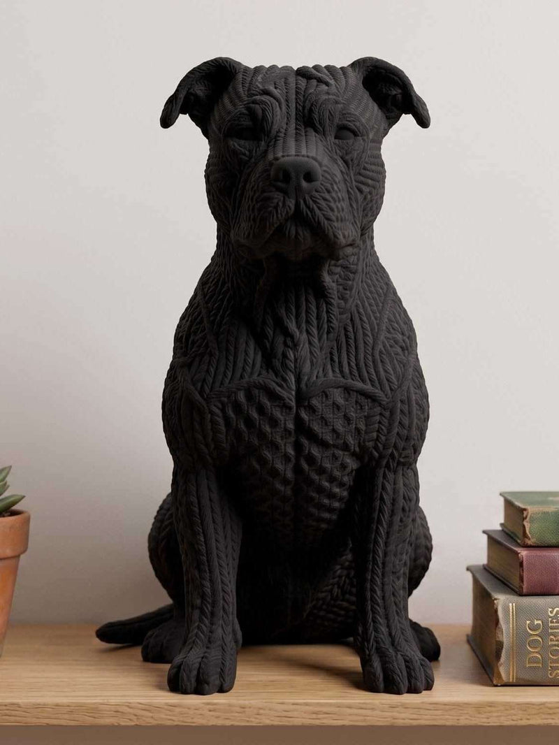 Pitbull — Statuetta da Collezione in Resina Nera Opaca - Taraflo