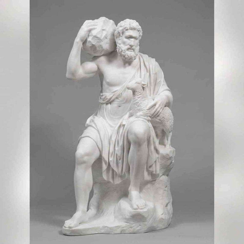 Polifemo il Pastore — Scultura Mitologica in Resina Effetto Marmo - Taraflo