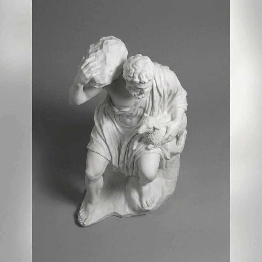 Polifemo il Pastore — Scultura Mitologica in Resina Effetto Marmo - Taraflo
