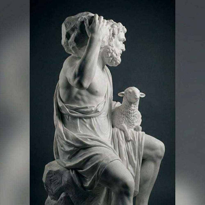 Polifemo il Pastore — Scultura Mitologica in Resina Effetto Marmo - Taraflo