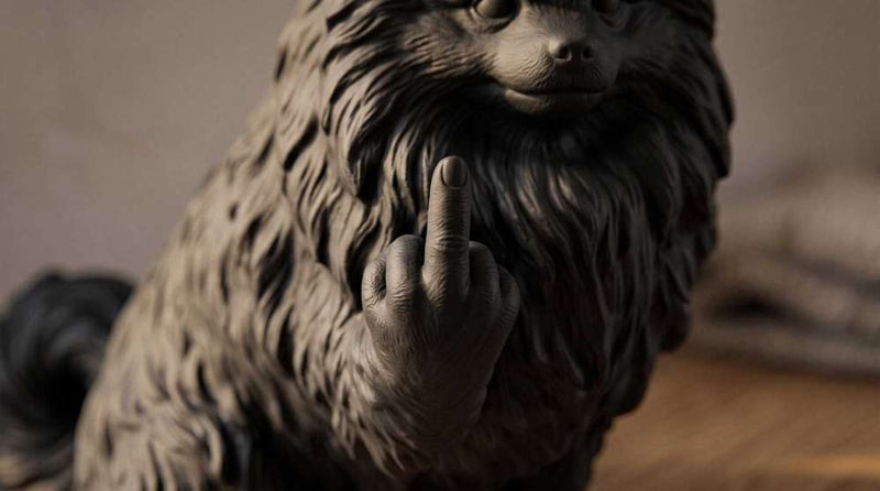 Pomerania — Statuetta Cane "Educato… ma non troppo"
