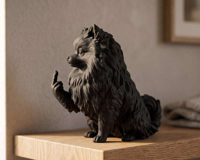 Pomerania — Statuetta Cane "Educato… ma non troppo"