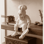 Pensive Skeletons — Ironic Matte White Resin Figurines. Daily life, seen from the other side. Small skeletons caught in a moment of pause and irony: drinking coffee, playing, cooking, or simply reflecting Taraflo Taraflo Pensive Skeletons