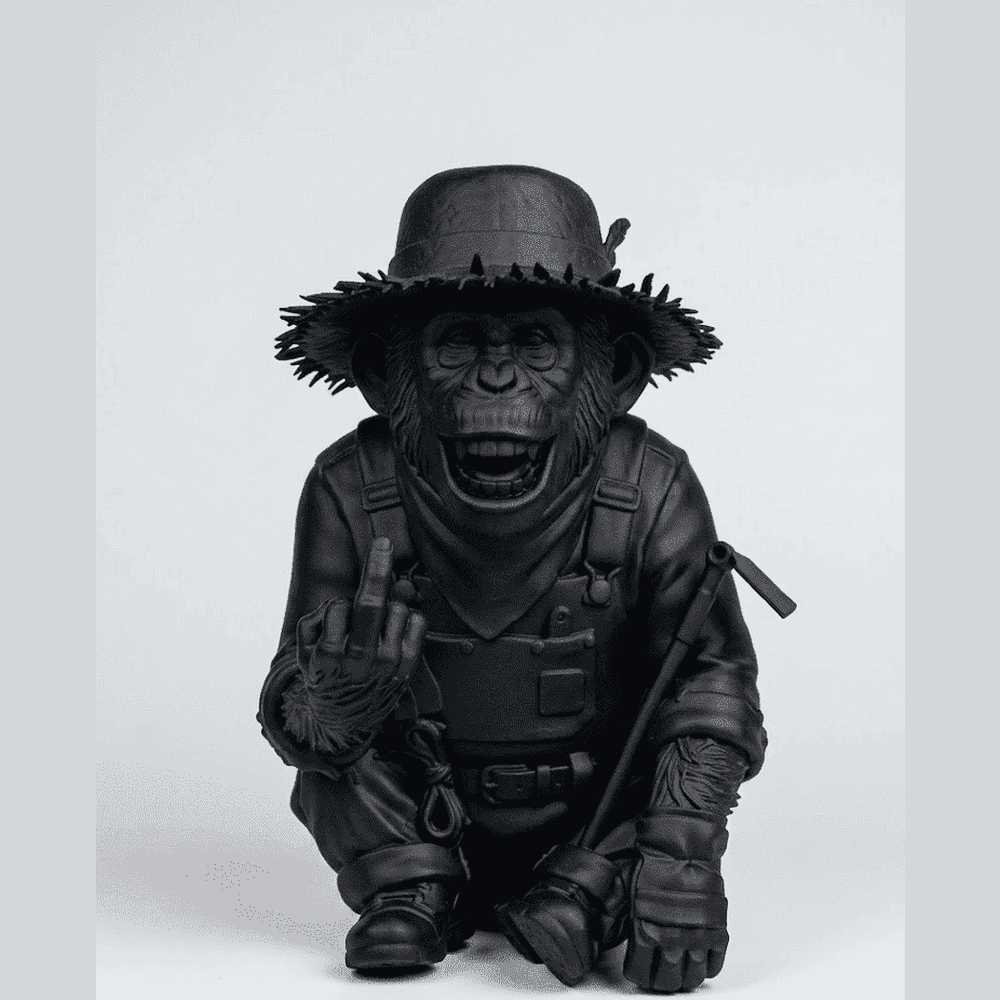 Scimmia "Il Contadino Ribelle" — Statuetta in Resina - Taraflo