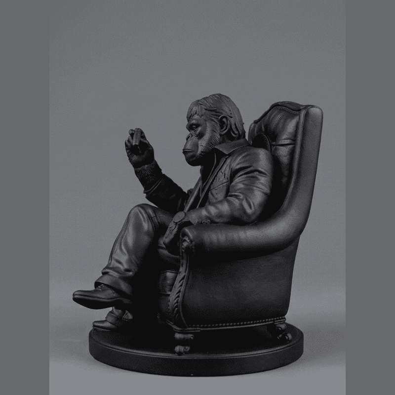 Scimmia «Il Padrino» — Statuetta da Collezione in Resina - Taraflo