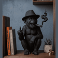 Scimmia «Rebel Icon» — Statuetta Decorativa in Resina Nera Opaca - Taraflo