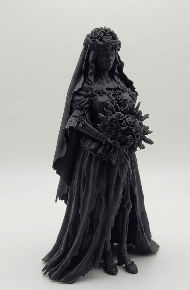 Sposa cadavere gotica – statua dark gothic, corpse bride, decorazione horror fantasy, sposa oscura