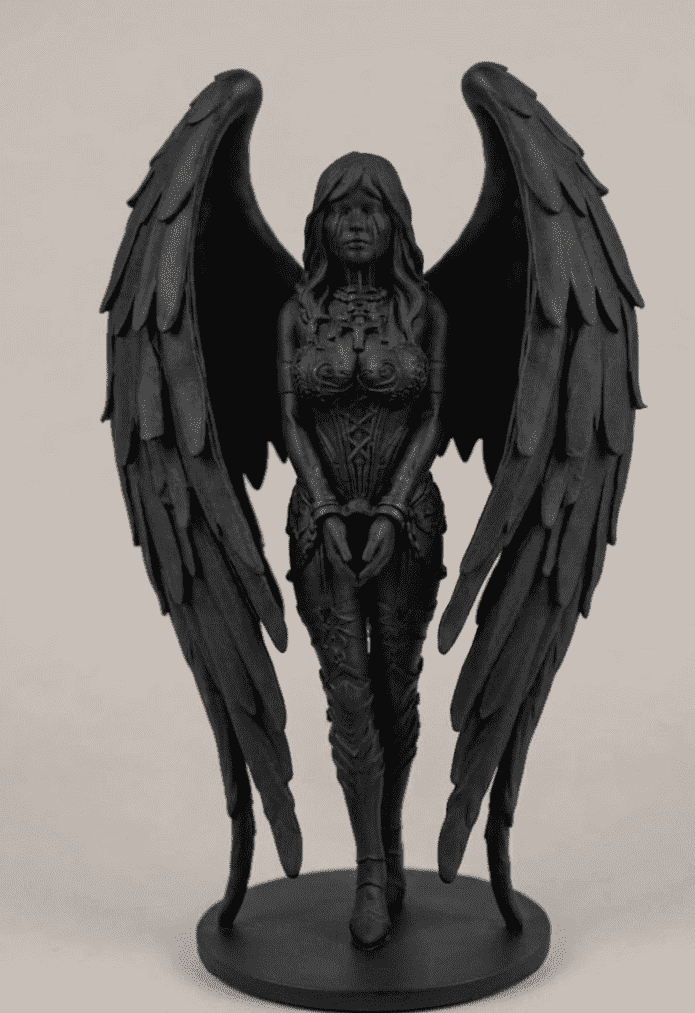 Angelo Oscuro Incatenato — Statua Gotica in Resina - Taraflo