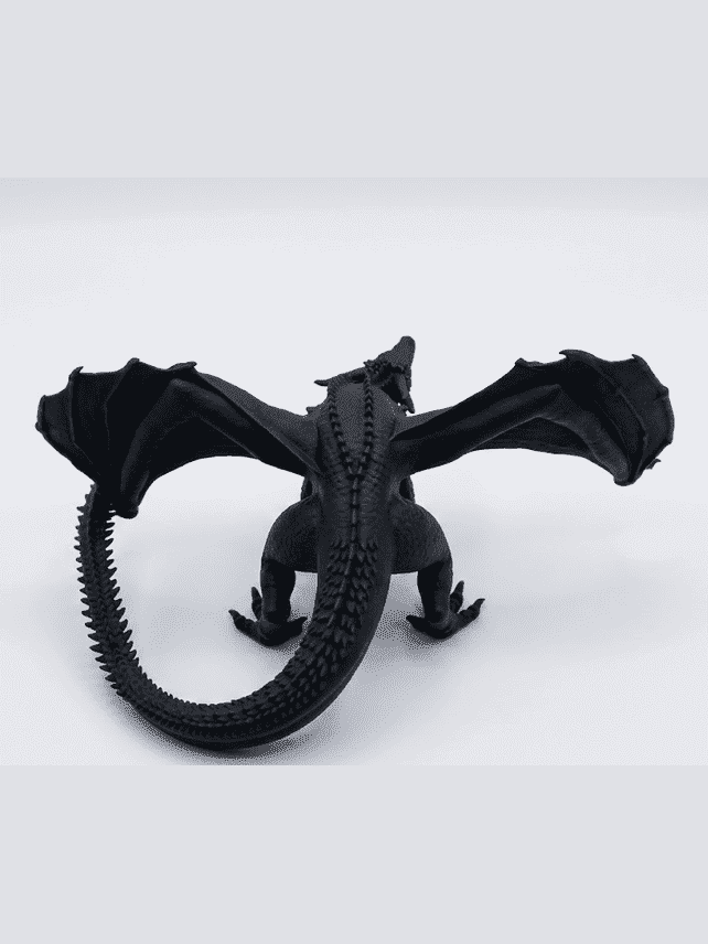 Drago Nero - Statua fantasy da collezione