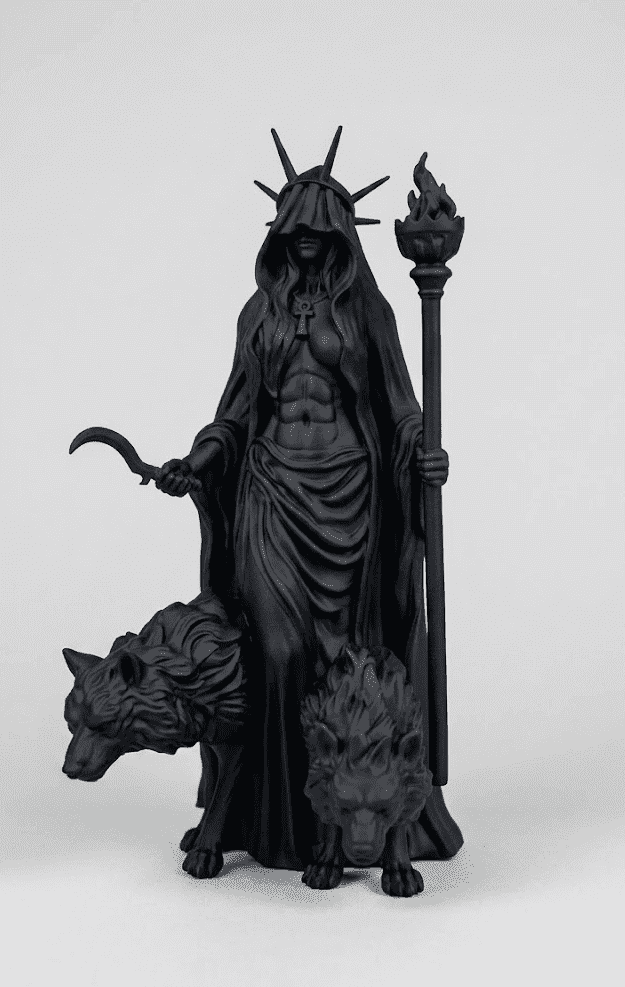 Ecate — Statuetta della Custode del Crocevia in Resina Nera Opaca - Taraflo