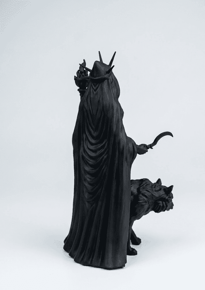 Ecate — Statuetta della Custode del Crocevia in Resina Nera Opaca - Taraflo