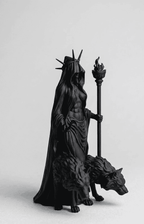 Ecate — Statuetta della Custode del Crocevia in Resina Nera Opaca - Taraflo