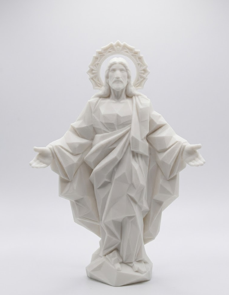 Sacro Riflesso – Statua Low-Poly del Cristo Redentore