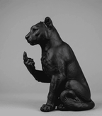 Pantera «The Rebel» — Statuetta in Resina Nera Opaca - Taraflo