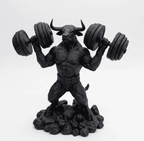 Toro «Iron Beast» — Statuetta Fitness in Resina Nera Opaca - Taraflo