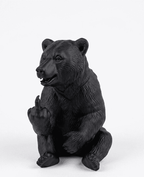 Orso «Rude Bear» — Statuetta Decorativa in Resina Nera Opaca - Taraflo