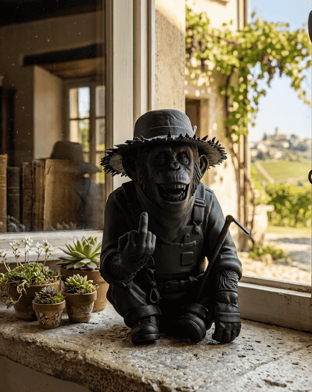 Scimmia "Il Contadino Ribelle" — Statuetta in Resina - Taraflo