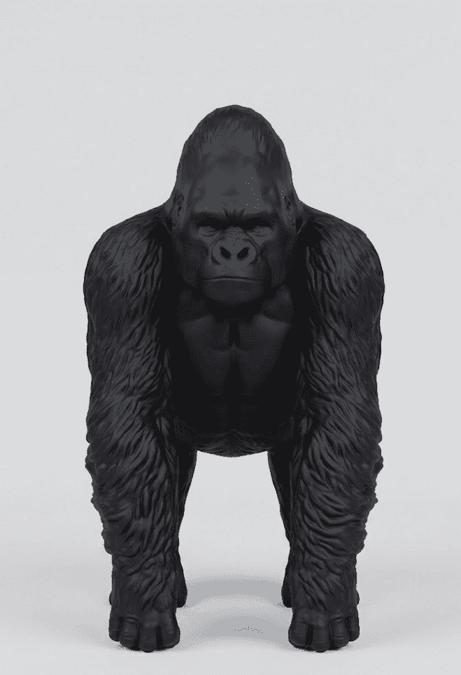 Gorilla — Scultura da Collezione in Resina Nera Opaca - Taraflo