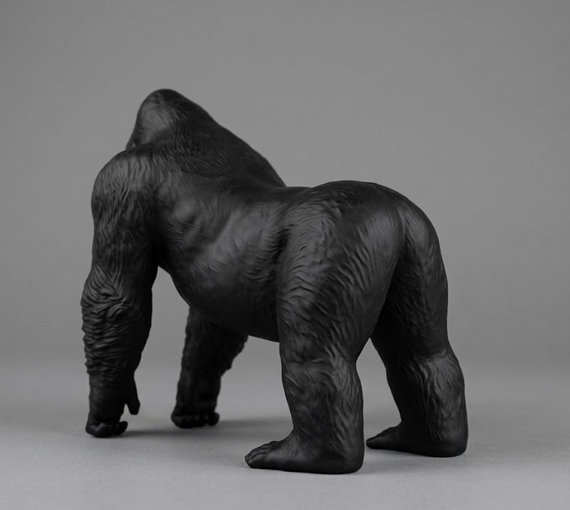 Scultura Gorilla in Resina Nero Opaco – Design Contemporaneo