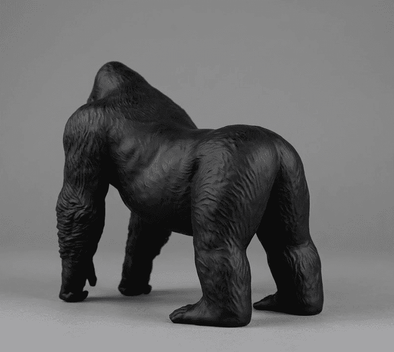 Gorilla — Scultura da Collezione in Resina Nera Opaca - Taraflo