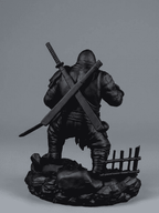 Gorilla «Ninja Ronin» — Statuetta da Collezione in Resina Nera Opaca - Taraflo