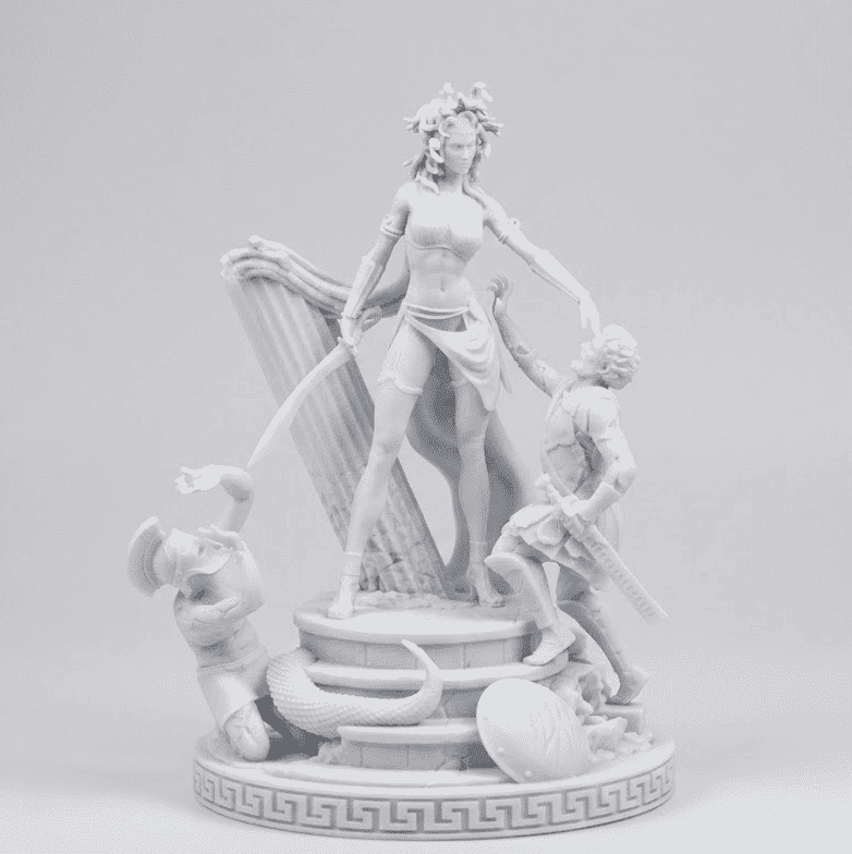 L'Ira di Medusa — Scultura Mitologica in Resina Effetto Gesso Opaco - Taraflo
