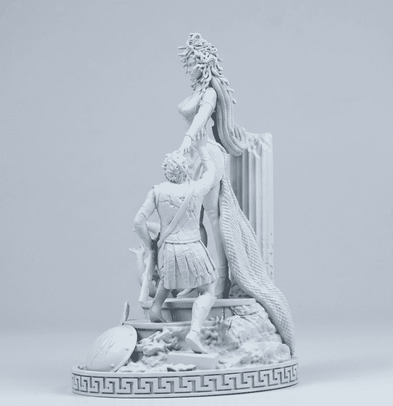 L'Ira di Medusa — Scultura Mitologica in Resina Effetto Gesso Opaco - Taraflo