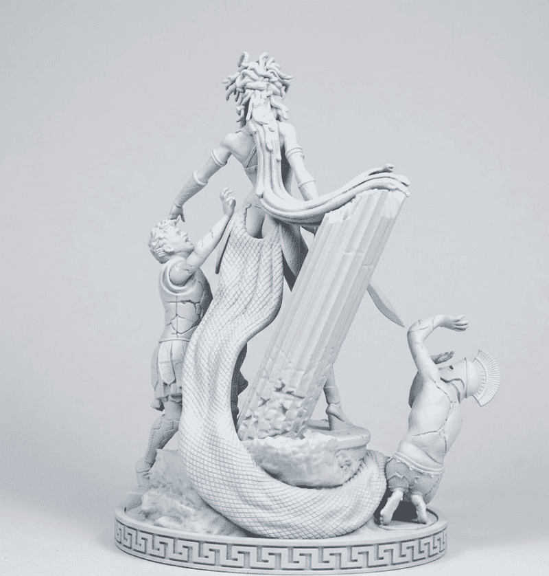 L'Ira di Medusa — Scultura Mitologica in Resina Effetto Gesso Opaco - Taraflo
