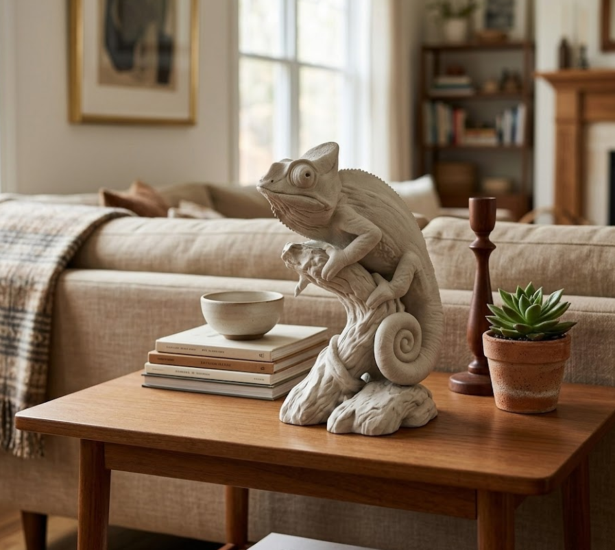 Camaleonte Zen - Scultura Materica da Interni