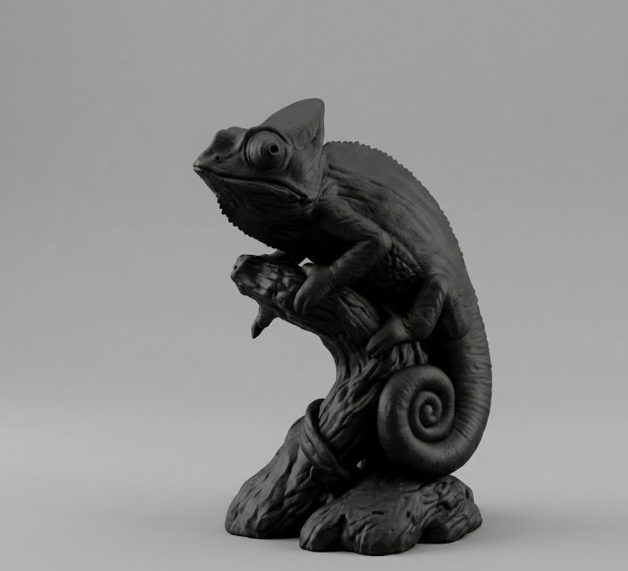 Camaleonte Zen - Scultura Materica da Interni