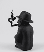 Scimmia «Rebel Icon» — Statuetta Decorativa in Resina Nera Opaca - Taraflo