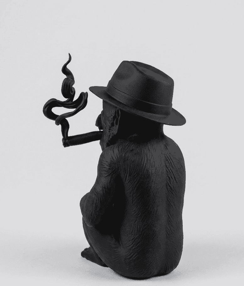 Scimmia «Rebel Icon» — Statuetta Decorativa in Resina Nera Opaca - Taraflo