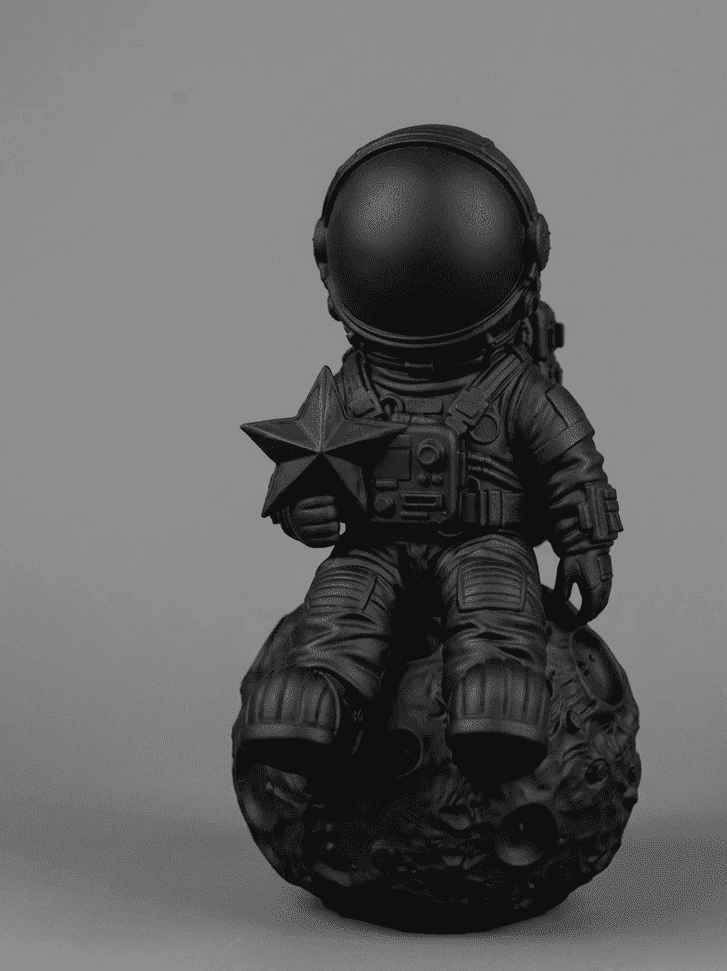 Astronauta sulla Luna — Statuetta da Scrivania in Resina - Taraflo