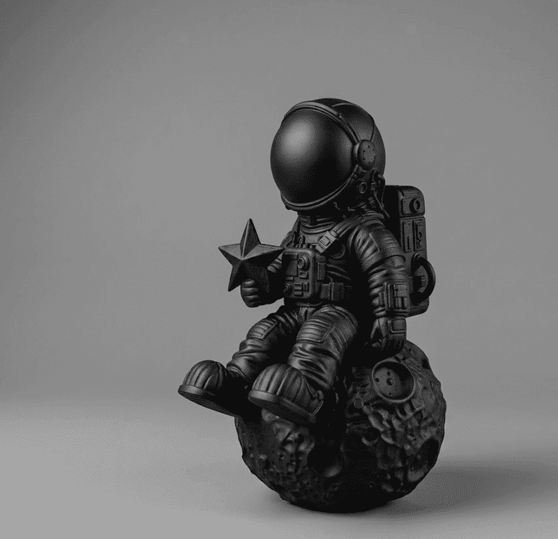 Astronauta sulla Luna — Statuetta da Scrivania in Resina - Taraflo